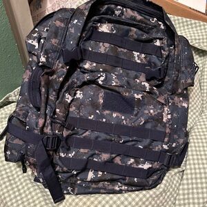 Blue Digital Camo Men's Backpack Bug Out Bag Tactical